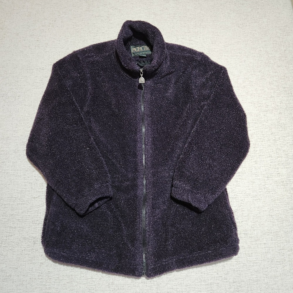 Pacific Trail Fleece Jacket Womens M Purple Sherpa Full Zip Mock Neck 039911X